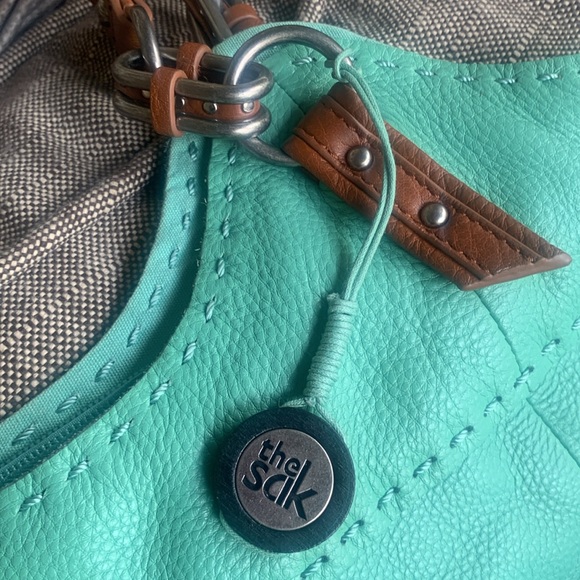 The Sak Bag LEATHER Mint Green Medium  Satchel  Shoulder Purse - Picture 8 of 12